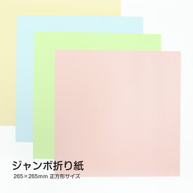 ジャンボ折り紙 265×265mm 25枚 折り紙 おりがみ 大きい 空色 水色 黄色 黄緑色 肌色 桃色 ピンク オレンジ グレー 白茶 若草色 ウグイス ギンネズ さくら色 サーモン色 コスモス クリーム色 レモンイエロー 両面同色 単色 1色 工作 図工 保育園 幼稚園 切り絵 貼り絵