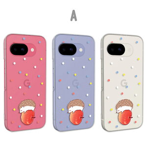 Google Pixel9a カバー クリア グーグルピクセル9a ケース pixel9aケース スマホケース クリア ハリネズミ柄 アニマル イラスト はりねずみ 動物柄 ハリネズミ リンゴ グーグルピクセル9aケース googl