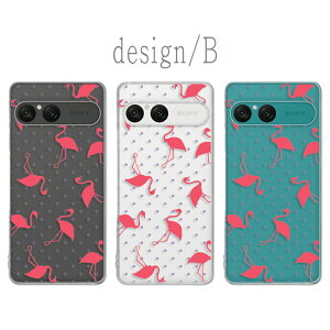 Xperia 10 VII ケース エクスペリア10 マーク7 クリアケース xperia10vii スマホカバー フラミンゴ シルエット おしゃれ かわいい ドット 水玉模様 flamingo ドット柄 エクスペリア10vii エクスペリア10マ