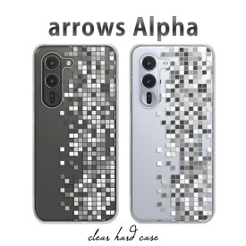 arrows Alpha F-51F / M08 ケース クリア アローズアルファ ケース アロウズアルファ arrowsalpha f51f スマホケース クリア タイル柄 かわいい おしゃれ 派手 目立つ タイルパターン arrowsアルファ カバー 透明 ハードケース けーす かばー