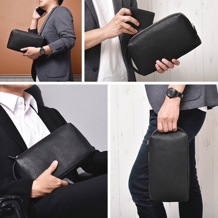 楽天市場】【4月1日はP10倍】セカンドバッグ シャークレザー メンズ 本  