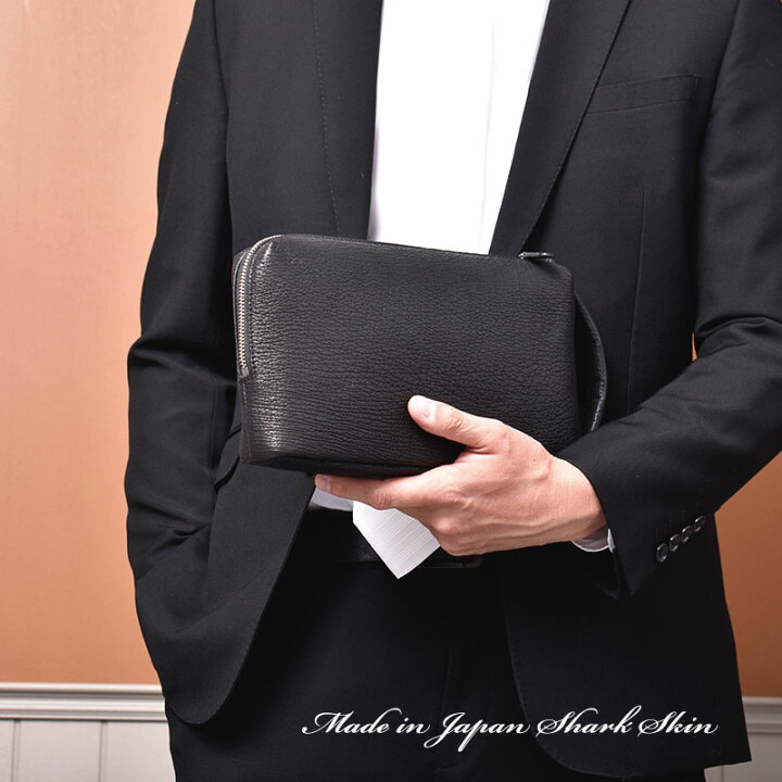 楽天市場】【4月1日はP10倍】セカンドバッグ シャークレザー メンズ 本 