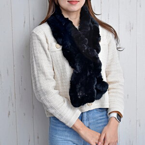 マフラー レッキス レディース リアルファー 毛皮 軽い あたたかい 訳あり アウトレット ブラック 黒 オフホワイト 白 ベージュ 茶 本物 毛皮 ヤーン ネックウォーマー 防寒 春 秋 冬 ふわふ