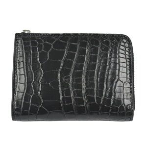 ミニ財布 クロコダイル 本革 小さい レディース ワニ革 L字ファスナー コンパクト 軽い 記念日プレゼント 本物 金運 風水 運気 婦人 メンズ 男女兼用 グリーン 緑 ブラック 黒 ブラウン 茶色