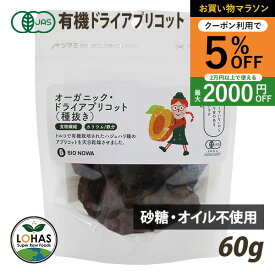 ＼お買い物マラソン限定24日20時〜5%offクーポン／ オーガニック アプリコット 60g 有機JAS認証 無漂白 砂糖不使用 無添加 ローフード 酵素 ドライフルーツ BIONOWA ビオノワ ロハス LOHAS