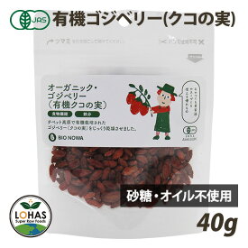 オーガニック クコの実 （ ゴジベリー ） 40g 有機JAS認証 無添加 無漂白 砂糖不使用 ローフード スーパーフード 酵素 ドライフルーツ BIONOWA ビオノワ ロハス LOHAS