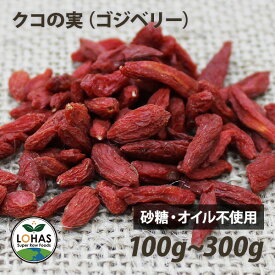 無添加クコの実（ゴジベリー）100g・ 300g 無漂白 砂糖不使用 ローフード スーパーフード 酵素 ドライフルーツ ありがとうドライフルーツ 製菓 ロハス LOHAS