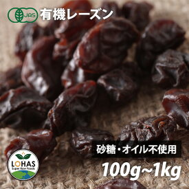 オーガニック・レーズン（干しぶどう） 100g・300g・1kg 有機JAS認証 オイル不使用 砂糖不使用 ありがとうドライフルーツ ローフード 製菓 ロハス LOHAS