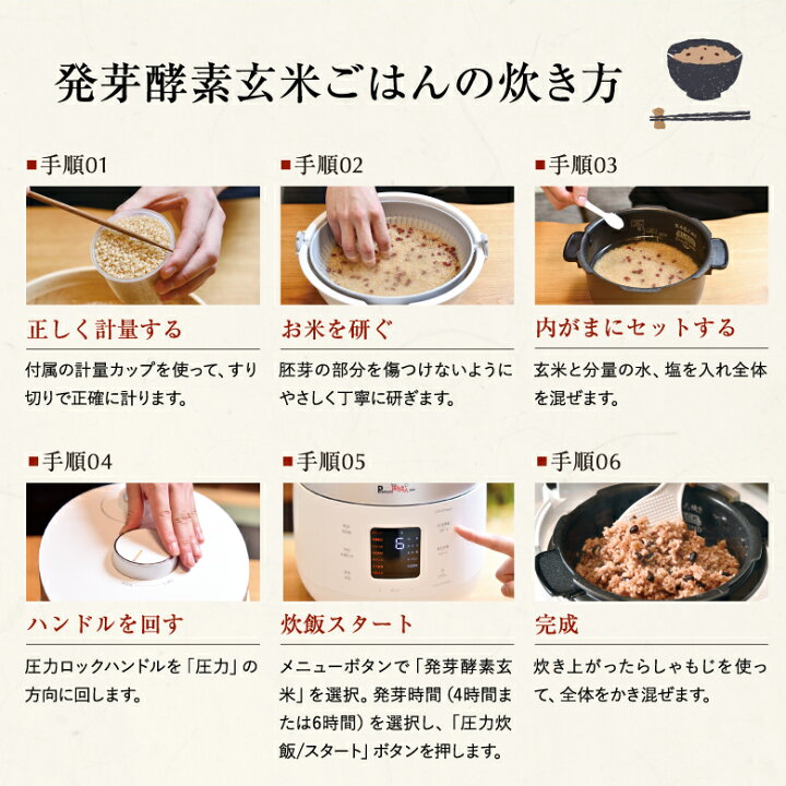 公式 発芽酵素玄米炊飯器 PremiumNew圧力名人SP 蒸し器 レシピ本付き 多機能 6合炊き マイコン式 炊飯器 新品 3年保証 正規販売店 |  ヘルシーマルシェ公式通販サイト 限定値下げ！おまけ付 酵素玄米 クックニュー 圧力 炊飯器 寝かせ玄米 発酵玄米