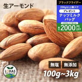 ＼ブラックフライデー限定20日20時〜プレゼント／ アーモンド 無添加 【生アーモンド 300g 1kg 】 生アーモンド 無塩 無油 ミネラル タンパク質 カルシウム 食物繊維 添加物不使用 自然食 おやつ おつまみ 保存食 非常食 酵素 ローフード ダイエット ナッツ ロハス LOHAS