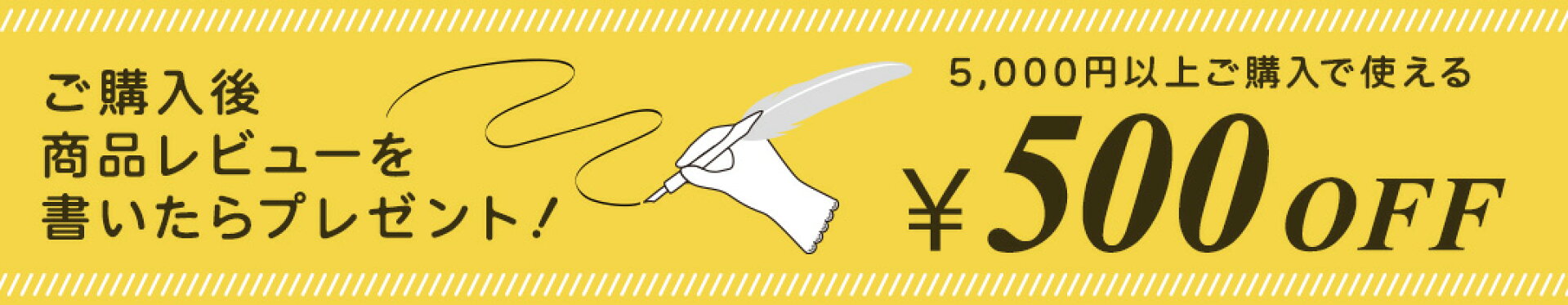 レビューを書いて500円OFFクーポンGET