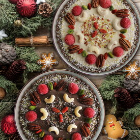 予約販売12月9日以降お届け予定 数量限定 【 クリスマス限定 ロータルト 】 チョコレート ホワイト グルテンフリー 低GI 乳製品不使用 卵不使用 小麦不使用 砂糖不使用 ギルトフリー アレルギー対応 ロースイーツ ギフト プレゼント 冷凍便 ロハス LOHAS