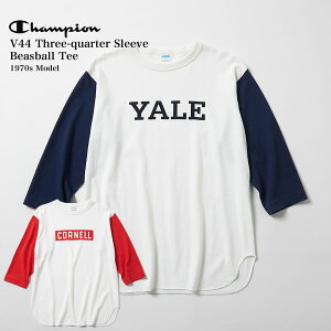 �y���Ԍ��芄�����N�[�|���z�z���I�zChampion �`�����s�I�� TRUE TO ARCHIVES V44 THREE-QUATER SLEEVE BEASBALL SHIRT YALE CORNELL �g���[�g�D�[�A�[�J�C�u�X 3/4�X���[�u�x�[�X�{�[��T�V���c ���{�� C3-R414