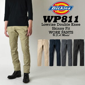 Dickies 811 �f�B�b�L�[�Y WP811 LOWRISE SKINNY FIT DOUBLE KNEE �X�L�j�[ �X�g���[�g �_�u���j�[ ���[�N�p���c �X�g���b�` �`�m�p�� �{��USA���C��