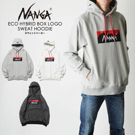 【全品ポイント5倍！エントリーで最大47倍】NANGA ナンガ ECO HYBRID BOX LOGO SWEAT HOODIE ボックスロゴ スウェットフーディー