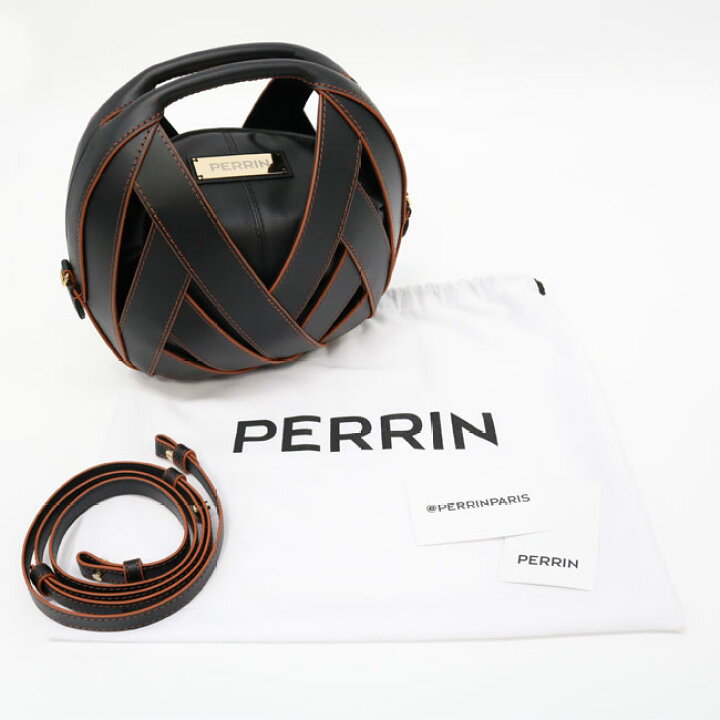 PERRIN PARISペランパリル プチパニエブラックストラップ付