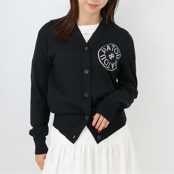 楽天市場】PATOU パトゥ ロゴカーディガン KN120 8047 999B ニット 