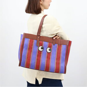 ��ANYA HINDMARCH �A�j���n�C���h�}�[�` 5050925200837 Eyes E/W �X�g���C�v�g�[�g�o�b�O �A�C�Y BAG A4���[�\�@���|��OK �u�����h