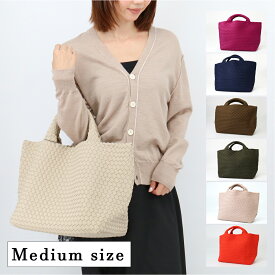 ■NAGHEDI ナゲディ St Barths Medium Tote SN03013 ハンドバッグ トートバッグ イントレチャート 編み込み メッシュ ネオプレン A4収納可能 鞄 ママバッグ ブランドBAG