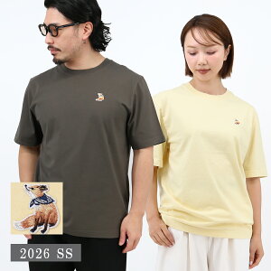 ��MAISON KITSUNE ���]���L�c�l ���ST�V���c QM00102KJ7026 DREAMING FOX COMFORT TEE �����Y ���� �N���[�l�b�N ���f�B�[�X ���j�Z�b�N�X SS TEE �R�b�g�� �u�����h