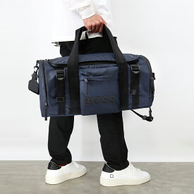 HUGO BOSS ヒューゴ ボス ボスコレクション 50499007 ボストンバッグ COATED-MATERIAL HOLDALL WITH DETACHABLE KEY HOOK 2WAY ショルダー付き 旅行 アウトドア スポーツ メンズ　A4収納可能 BAG 鞄 2024father