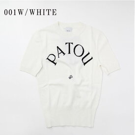 PATOU パトゥ KN0688045 ロゴ半袖ニット クルーネック レディース セーター ジャカードニット サマーニット コットン