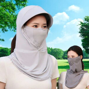 【帽子付き フェイスカバー新登場】フェイスカバー uvカット レディース 冷感 耳掛け【呼吸しやすい?接触冷感?UPF50+】ネックガード 夏