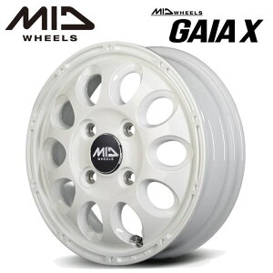 �y�Z���^�[�L���b�v�̃��S��GAIA�ɂȂ�܂��z�y���������E������z�y�z�C�[��4�{�zMID WHEELS GAIA X �K�C�A �N���X 12�C���` 4J �C���Z�b�g42 4HOLE P.C.D. 100�@�z���C�g�iWHI�j