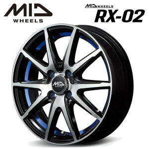 �y���������E������z�y�z�C�[���P�i1�{�zMID WHEELS RX-02 14�C���` 4.5J �C���Z�b�g45 4�� P.C.D. 100 �u���b�N�|���b�V��/�A���_�[�J�b�g�u���[