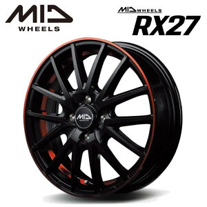 �y���������E������z�y�z�C�[���P�i1�{�zMID WHEELS RX27 15�C���` 4.5J �C���Z�b�g45 4�� P.C.D. 100 �u���b�N/�����A���_�[�J�b�g�|���b�V��+���b�h�N���A�[