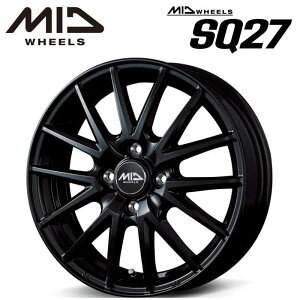 �y���������E������z�y�z�C�[���P�i1�{�zMID WHEELS SQ27 14�C���` 4.5J �C���Z�b�g45 4HOLE P.C.D. 100 ���^���b�N�u���b�N�iMBK�j
