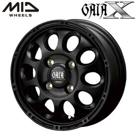 【送料無料・代引き可】【ホイール単品1本】MID　GAIA X ガイア クロス　12インチ 4J インセット42 4穴 PCD 100　マットブラック