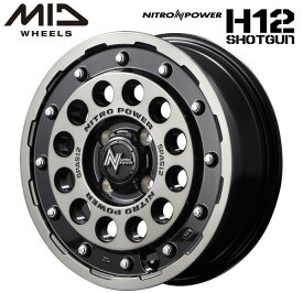 【送料無料・代引き可】【ホイール単品1本】マルカサービス NITRO POWER H12SHOTGUN H12ショットガン　14インチ 4.5J インセット45 4穴 PCD 100 ブラッククリア/マシニング