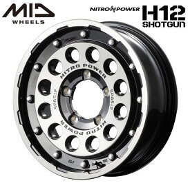 【送料無料・代引き可】【ホイール4本セット】マルカサービス NITRO POWER H12SHOTGUN H12ショットガン　16インチ 5.5J インセット20 5穴 PCD 139.7 ブラッククリア/マシニング