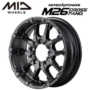 �y���������E������z�y�z�C�[��4�{�zMID NITROPOWER M26 CROSSFANG M26 �N���X�t�@���O 16�C���` 6J �C���Z�b�g-5 5�� P.C.D. 139.7 �o�����u���b�N/�h�����h �W���j�[�V�G�� JB43W JB74W �W���j�[�m�}�h JC74