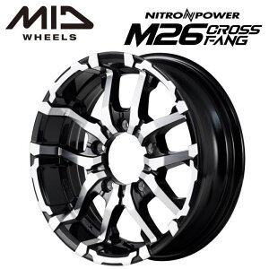 �y���������E������z�y�z�C�[��4�{�zMID NITROPOWERM26 CROSSFANG M26 �N���X�t�@���O 16�C���` 5.5J �C���Z�b�g20 5�� P.C.D. 139.7 �u���b�N���^���b�N/�~���[�J�b�g �W���j�[ JB23W JB64W