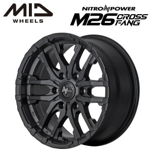 【送料無料・代引き可】【ホイール単品1本】MID NITRO POWER M26CROSSFANG M26クロスファング 17インチ 8J インセット20 6穴 PCD 139.7 ブラストブラック