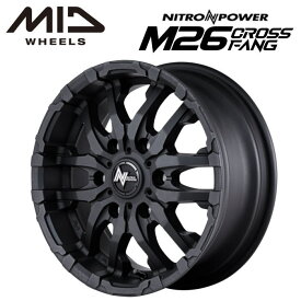 【送料無料・代引き可】【ホイール4本セット】MID NITRO POWER M26CROSSFANG M26クロスファング 16インチ 6.5J インセット38 6穴 PCD 139.7 ブラストブラック