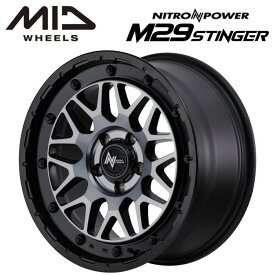 【送料無料・代引き可】【ホイール4本セット】MID NITRO POWER M29STINGER M29スティンガー 17インチ 7J インセット42 5穴 PCD 114.3 セミグロスブラッククリア