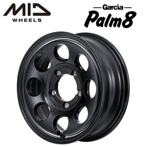 【送料無料・代引き可】【ホイール単品1本】MID GARCIA Palm8 ガルシア パーム8 16インチ 5.5J インセット20 5穴 P.C.D.139.7 セミグロスブラック/ヴァーレイポリッシュ