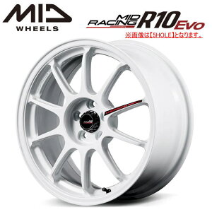 �y���������E������z�y�z�C�[���P�i1�{�zMID RACING R10 Evo 17�C���` 7J �C���Z�b�g45 4HOLE P.C.D. 100 �z���C�g�iWHI�j