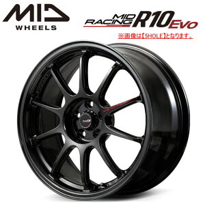 �y���[�h�X�^�[�iND�j 124�X�p�C�_�[ �u�����{�Ή��z�y���������E������z�y�z�C�[��4�{�zMID RACING R10 Evo 17�C���` 7.5J �C���Z�b�g45 4HOLE P.C.D. 100 �u���b�N���^���b�N�iBLM�j