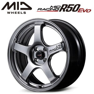 �y���������E������z�y�z�C�[��4�{�zMID RACING R50 Evo 17�C���` 7J �C���Z�b�g45 4HOLE P.C.D. 100 �n�C�p�[�V���o�[�iHSI�j