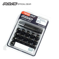 【正規品】レイズ RAYS ホイールナット ロックナット 17HEX ロック＆ナットセット M12×P1.5 4H車用 ブラ…