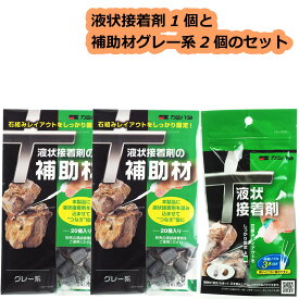 【全国送料無料】カミハタ 液状接着剤1個と補助材グレー系2個のセット
