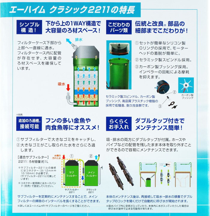 楽天市場】【全国送料無料】エーハイム クラシックフィルター2211 ろ材 
