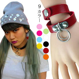 【期間限定：300円OFF！よりどり3点購入で】ダンス用 レザーチョーカー ペンダントネックレス アクサセリー 2way 首輪&ブレスレット レザー スナップ パンク レディース ライブ ハロウィン コスプレ パーティー イベント 文化祭 忘年会 出し物 余興 学園祭