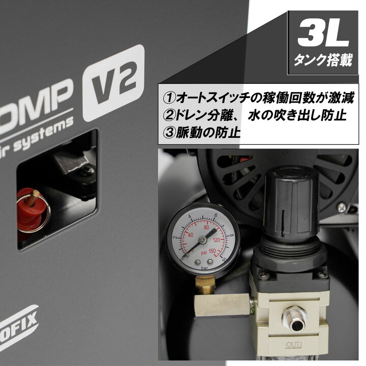 楽天市場】エアブラシ NITRO-COMP V2 3Lタンク付きモデル エアー 