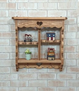 RSE-70 / ディスプレイシェルフ 50×10×50cmウォールシェルフ 壁面収納家具 壁掛けシェルフ 飾り棚 木製 無垢材 ハート木工品 アメリカンカントリー家具 丸角 角が丸い おしゃれ 可愛い インテリ
