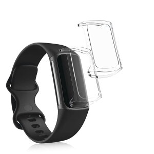 kwmobile 2x �P�[�X Fitbit Charge 6 / Charge 5�Ή� �J�o�[ - �t���J�o�[ �V���R�� �ϏՌ� �S�̕ی� ����